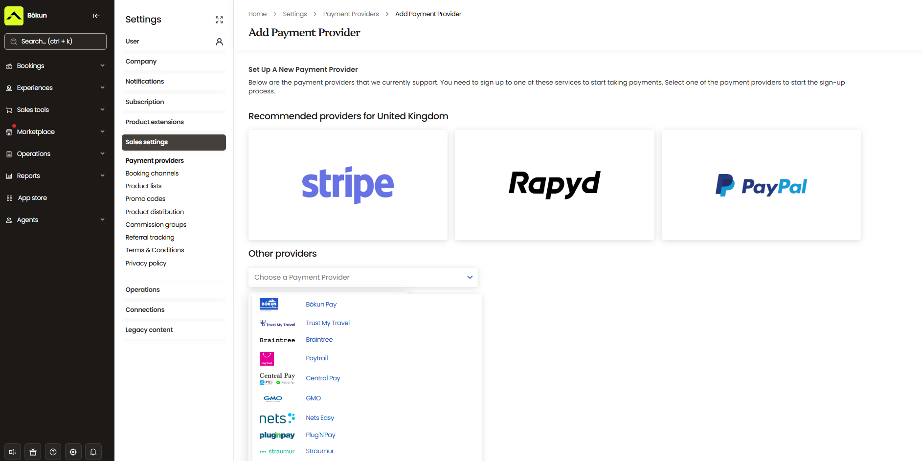 Add a Payment Provider: Stripe, Rapyd, PayPal