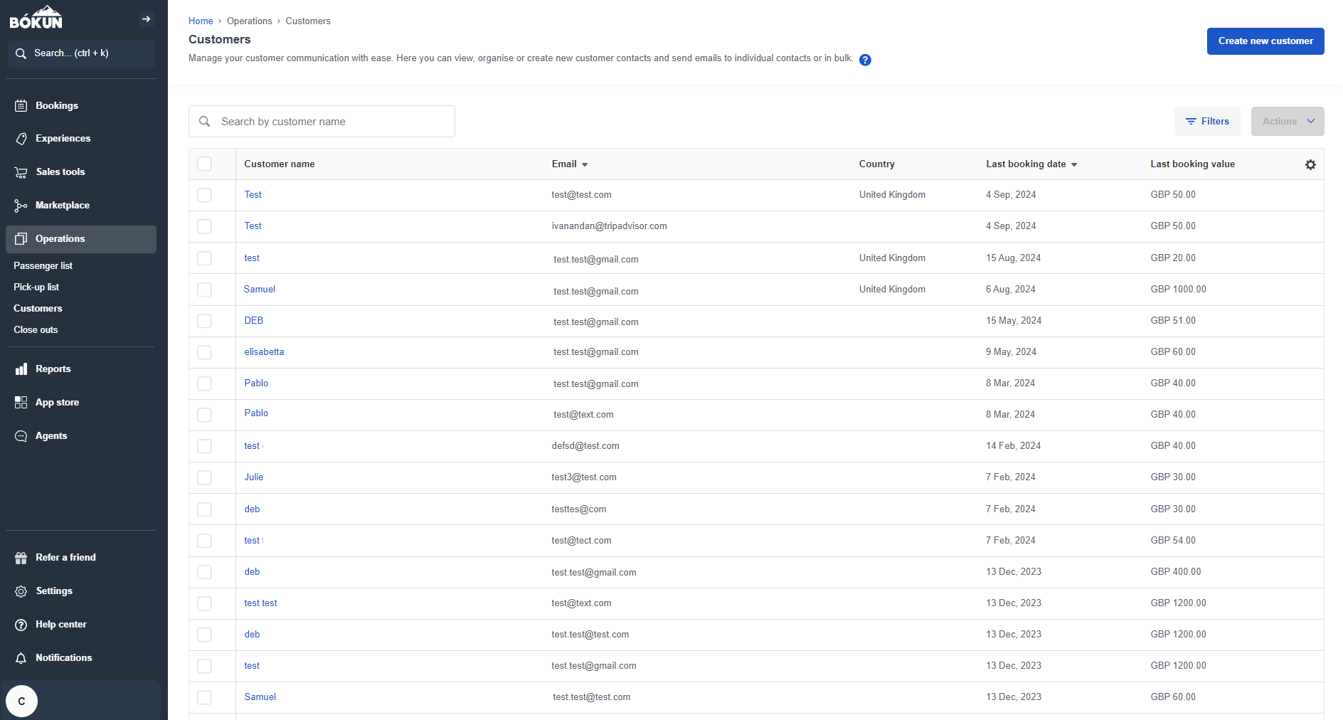 Operations: Customers and Contacts