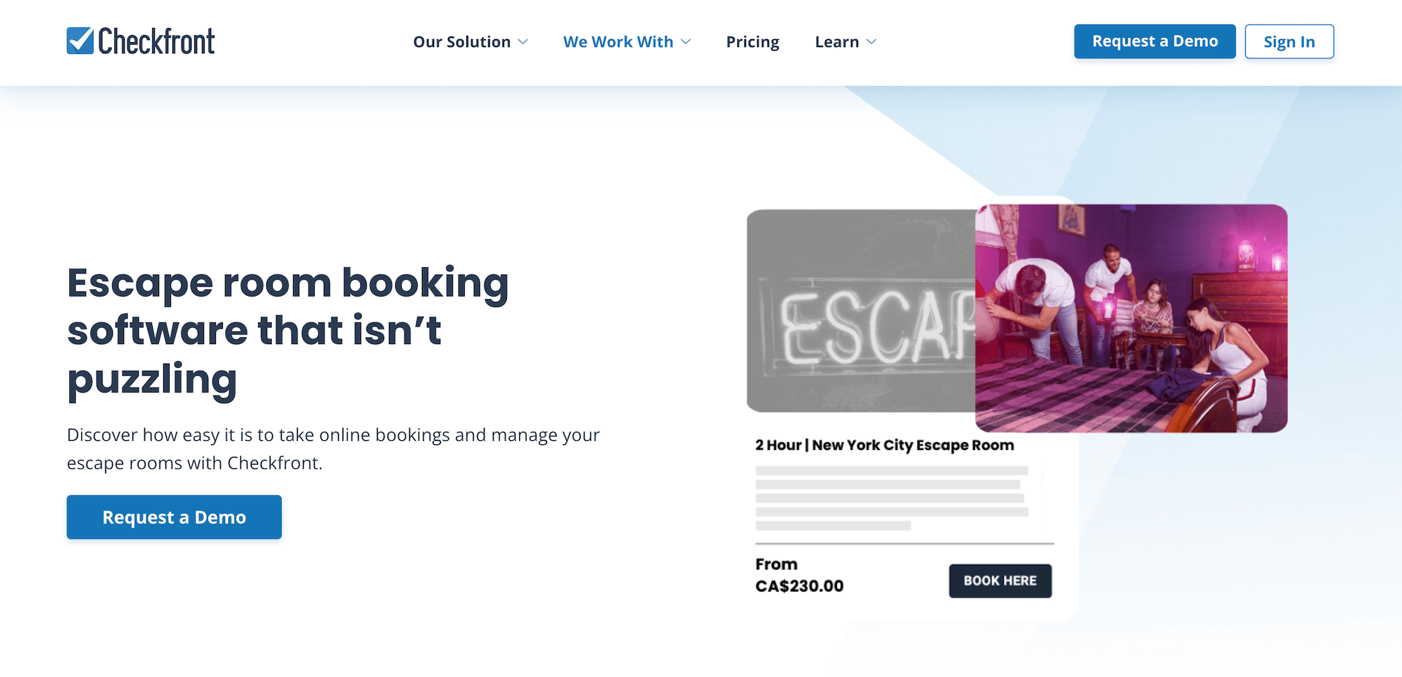Checkfront Escape Room Booking Software