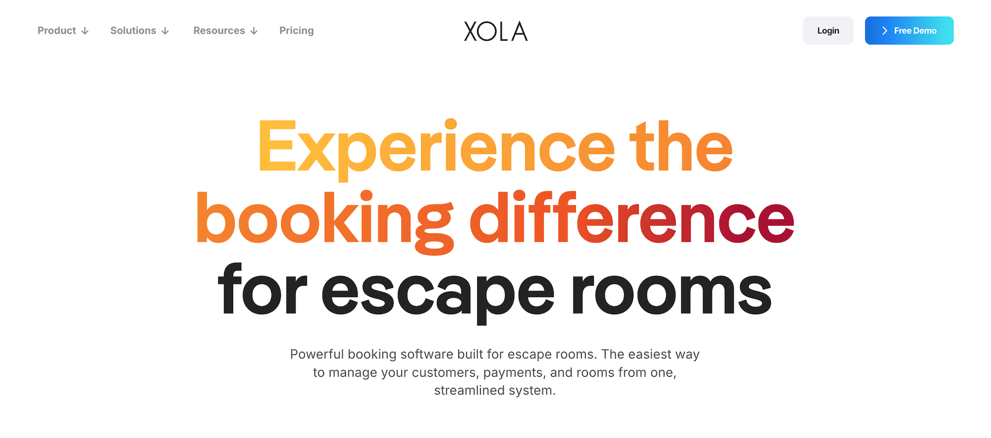 Xola Escape Room Booking Software