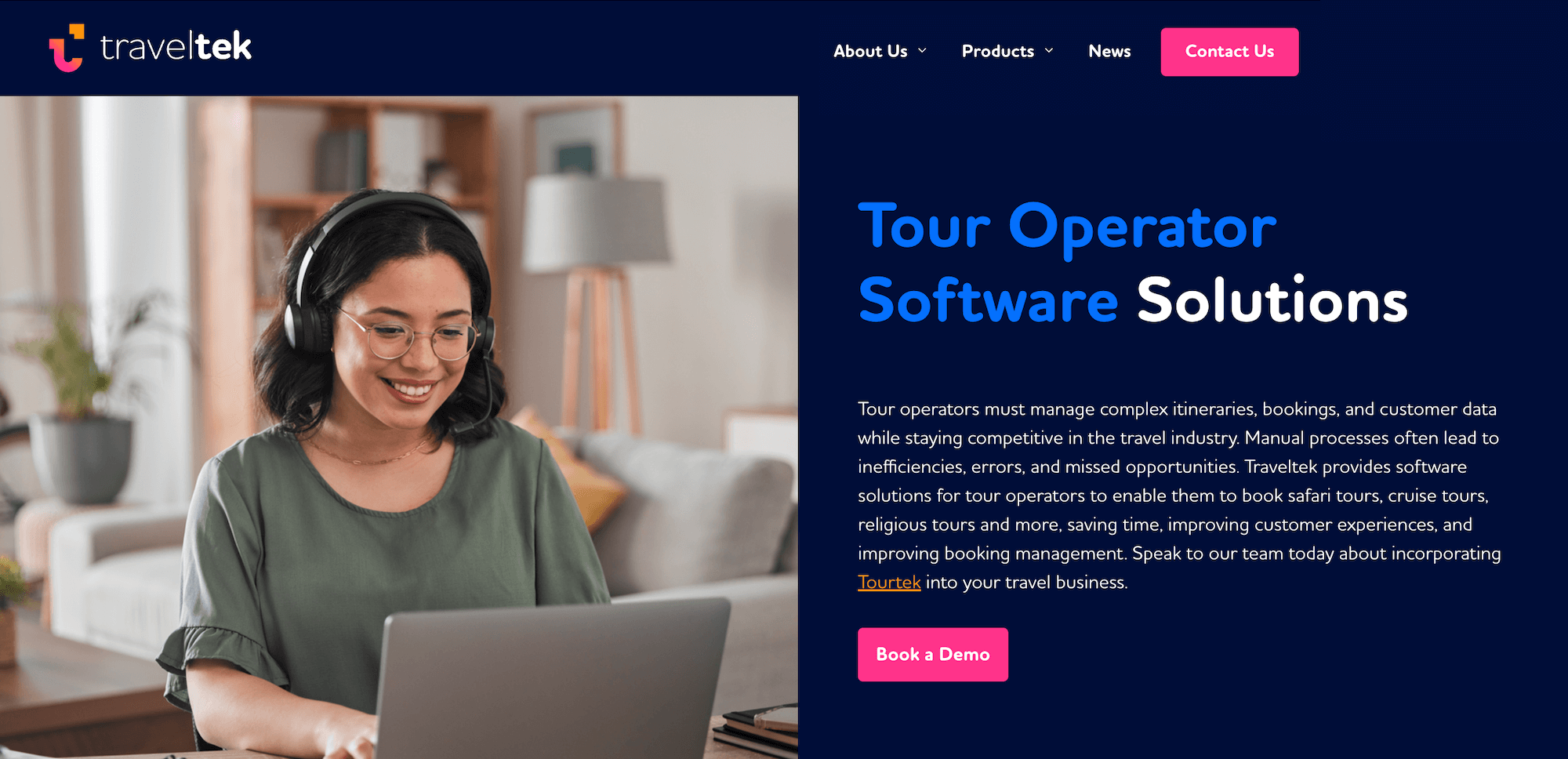 Tourtek homepage: Tour Operator Software Solutions