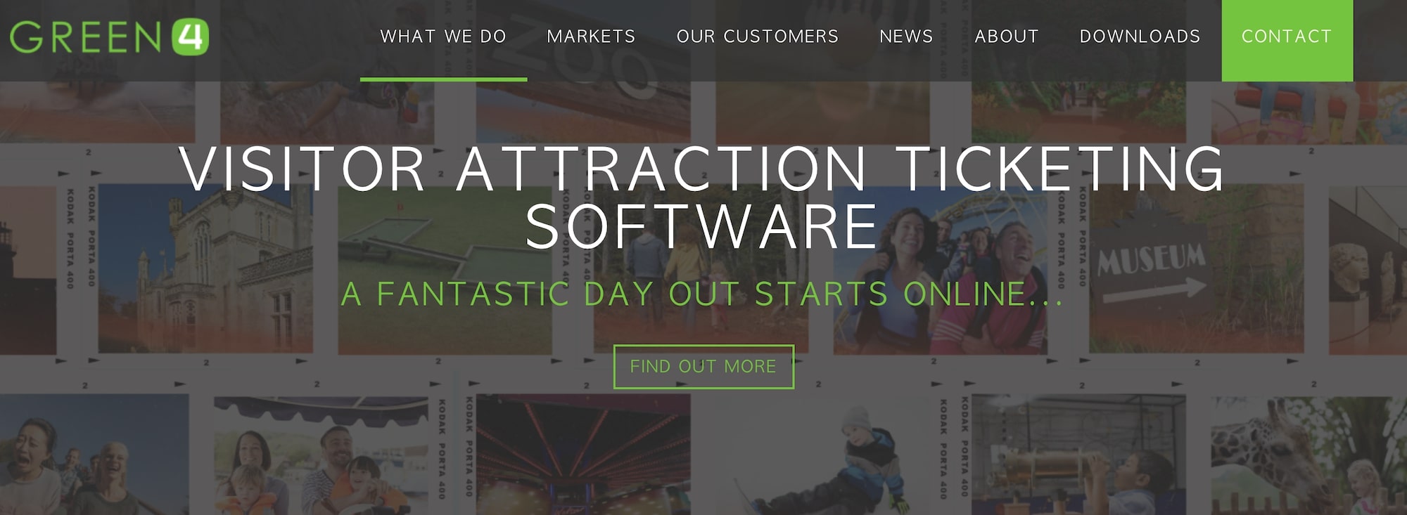 Green 4 Solutions Attraction Ticketing Software homepage