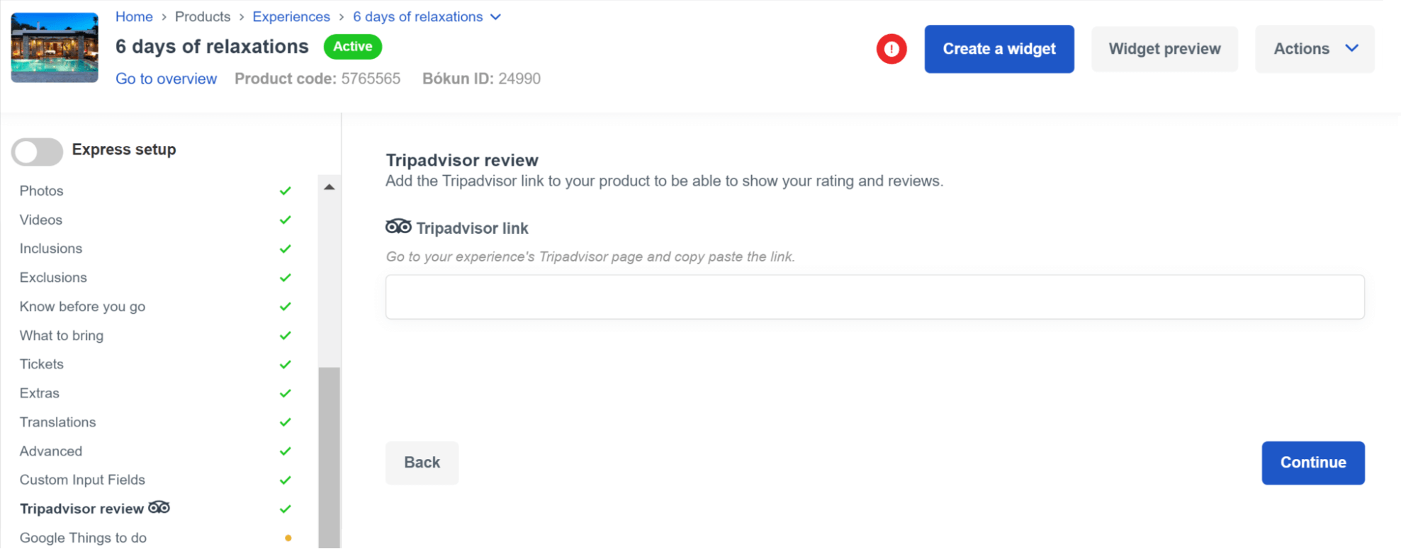Experiences: 6 days of relaxations