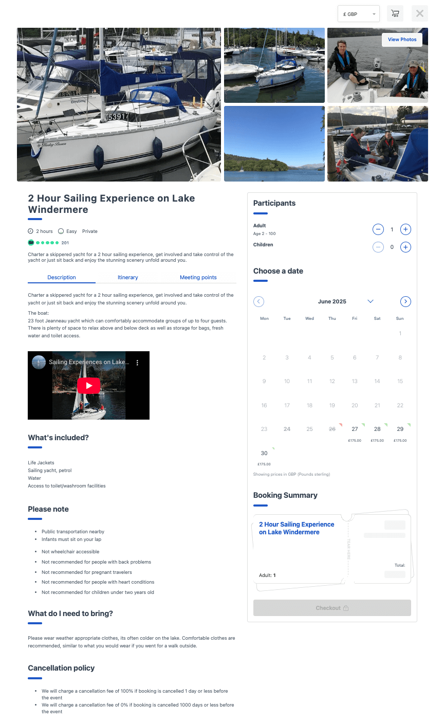 2 Hour Sailing Experience on Lake Windermere