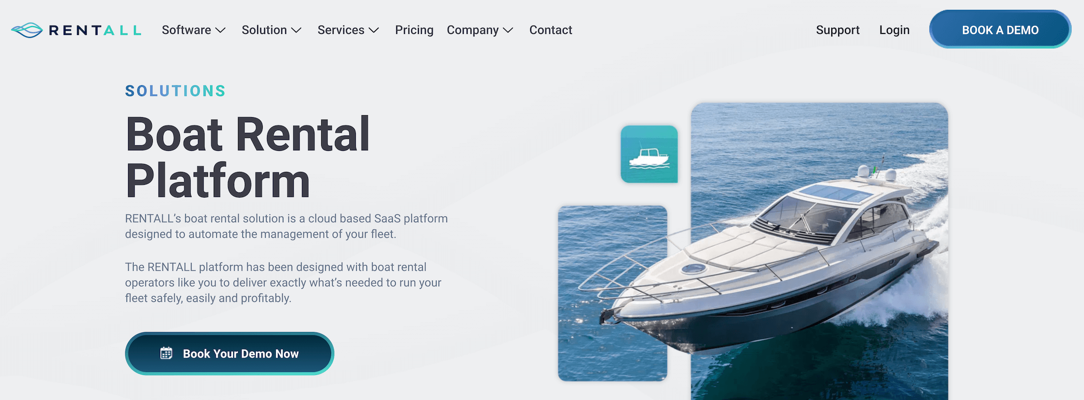 RENTALL homepage: Boat Rental Platform