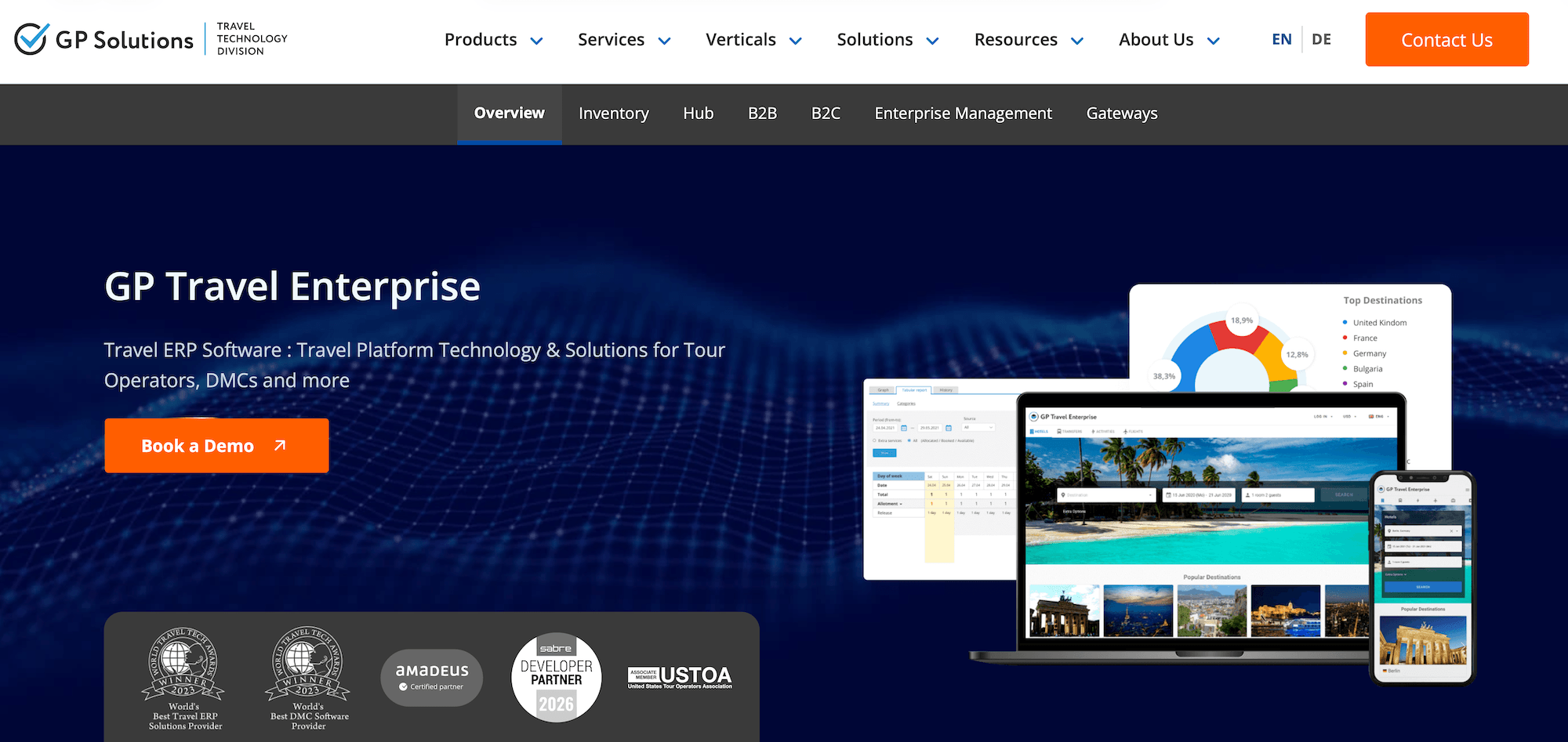 GP Travel Enterprise homepage: Tour Operator Software