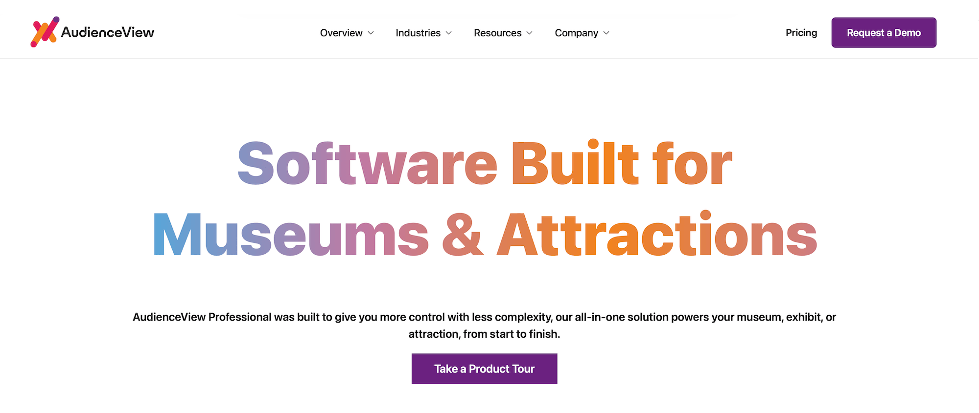AudienceView Museums & Attractions landing page