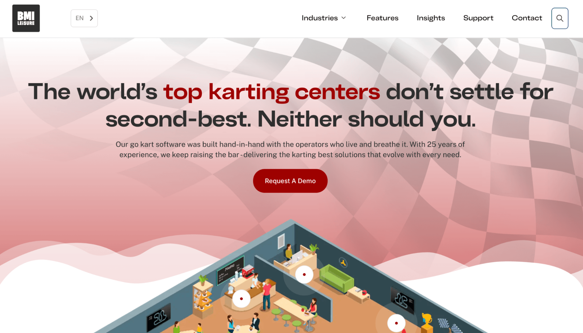 BMI Leisure Go Kart Software landing page