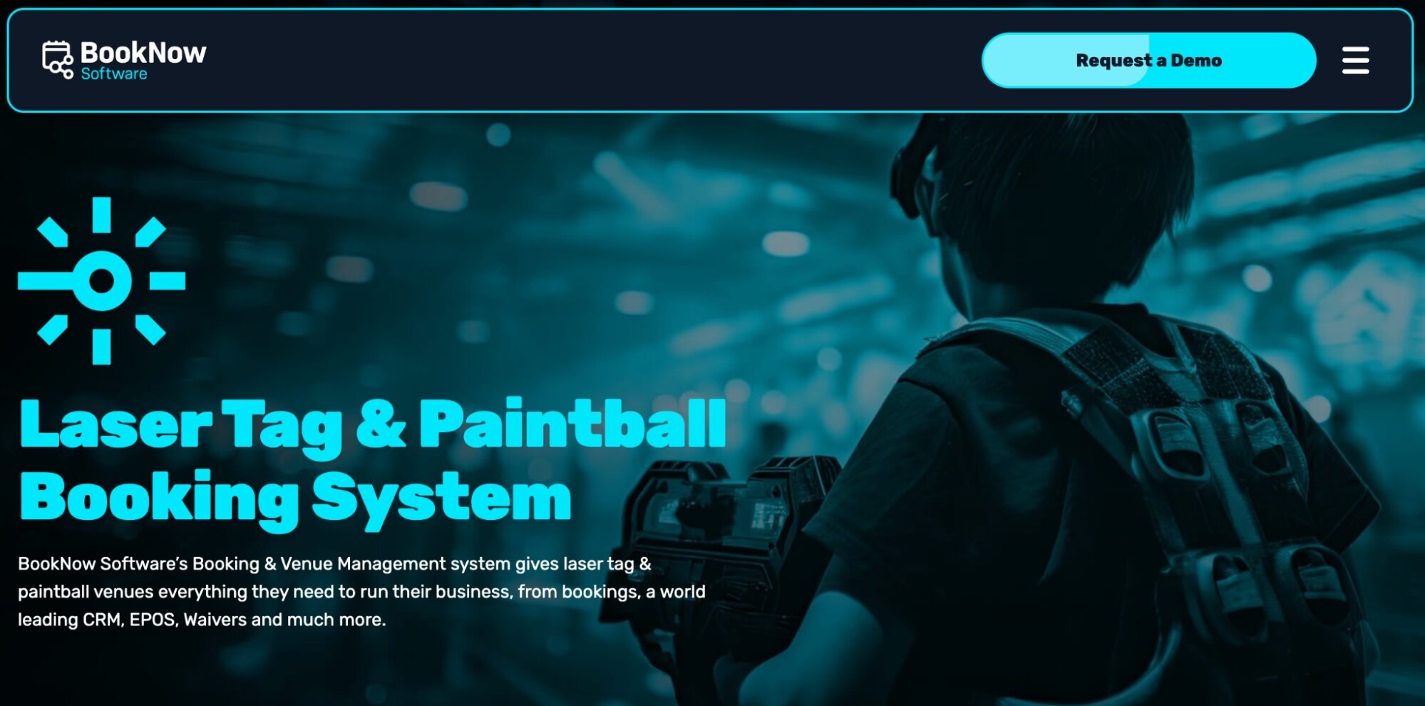 BookNow Software Laser Tag landing page