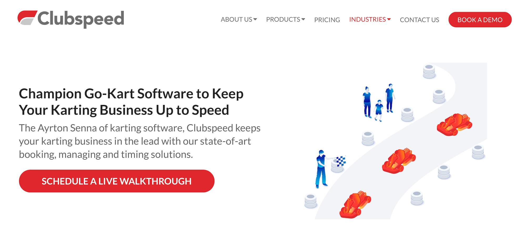 Clubspeed Go-Kart Software landing page