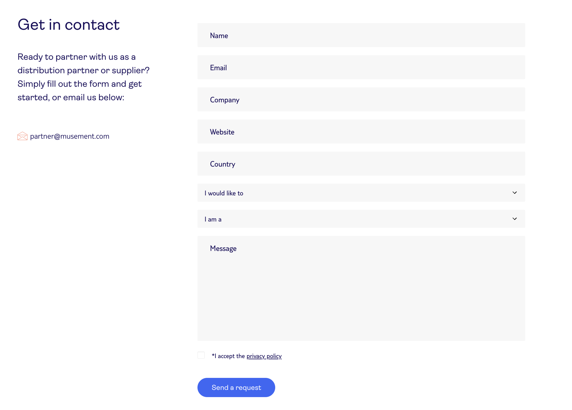 Musement Supplier: Get in contact