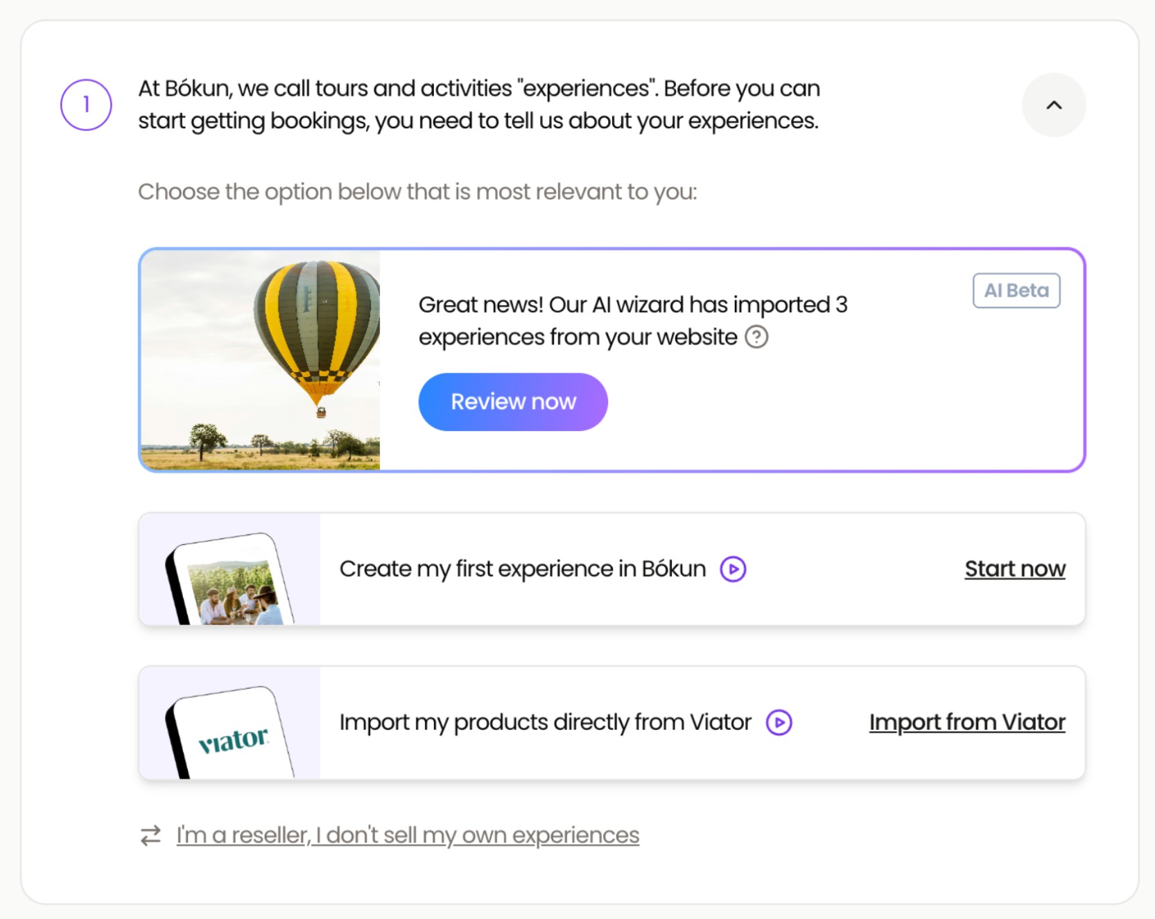 AI Wizard: Import Experiences