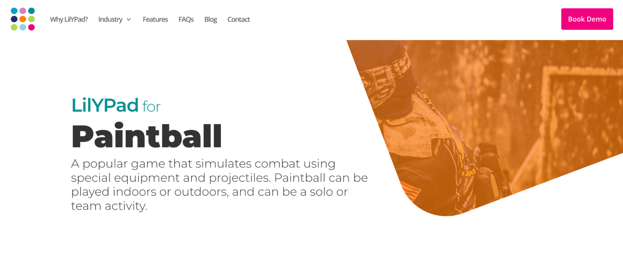 LilYPad POS for Paintball landing page
